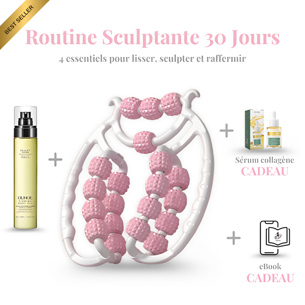 pack sculptant anticellulite Zalyo avec masseur manuel, sérum, huile et eBook 30 jours